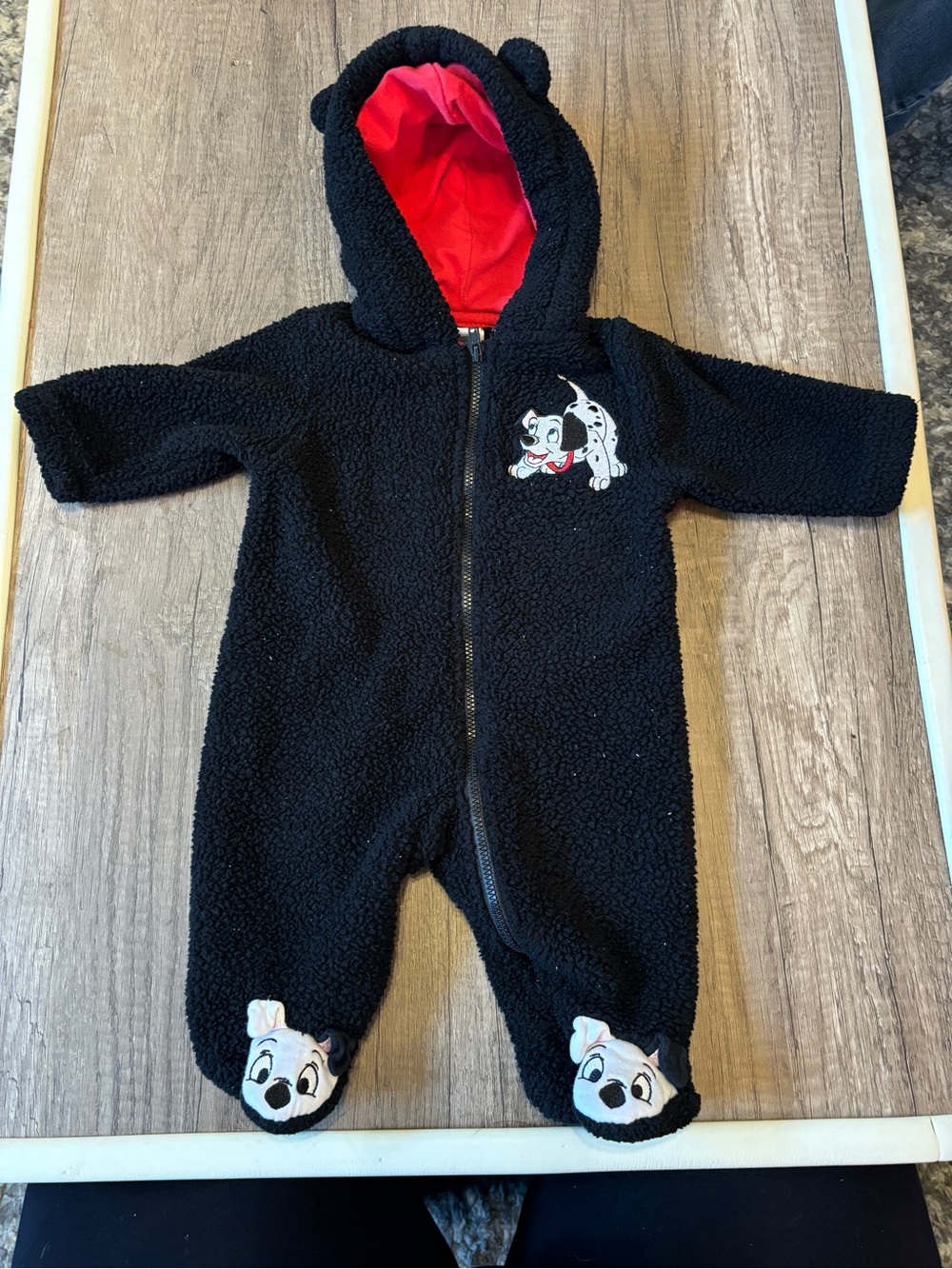 Retro 2010s Disney Baby 101 Dalmatians Zip Jumpsuit Romper Snowsuit Bunting 0-3M